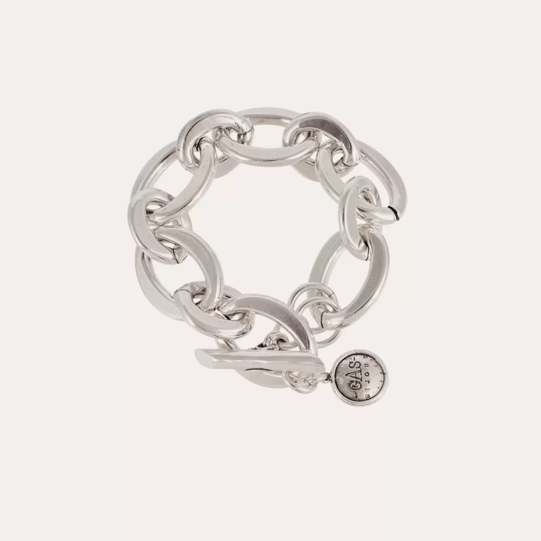 Gas Bijoux Bracelet Maille Ovale Moyen Modele Argente