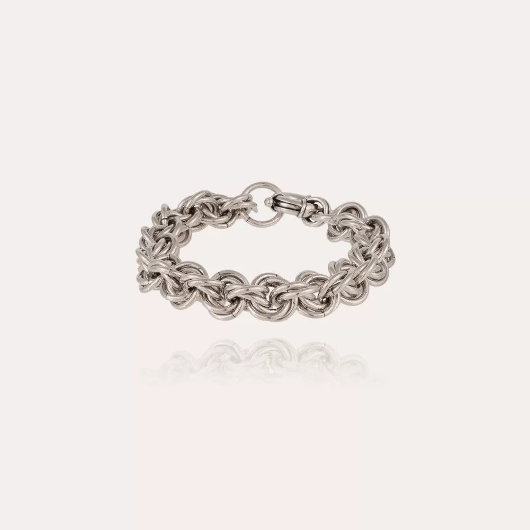 Gas Bijoux Bracelet Maille Rond Entrecroise Grand Modele Argente