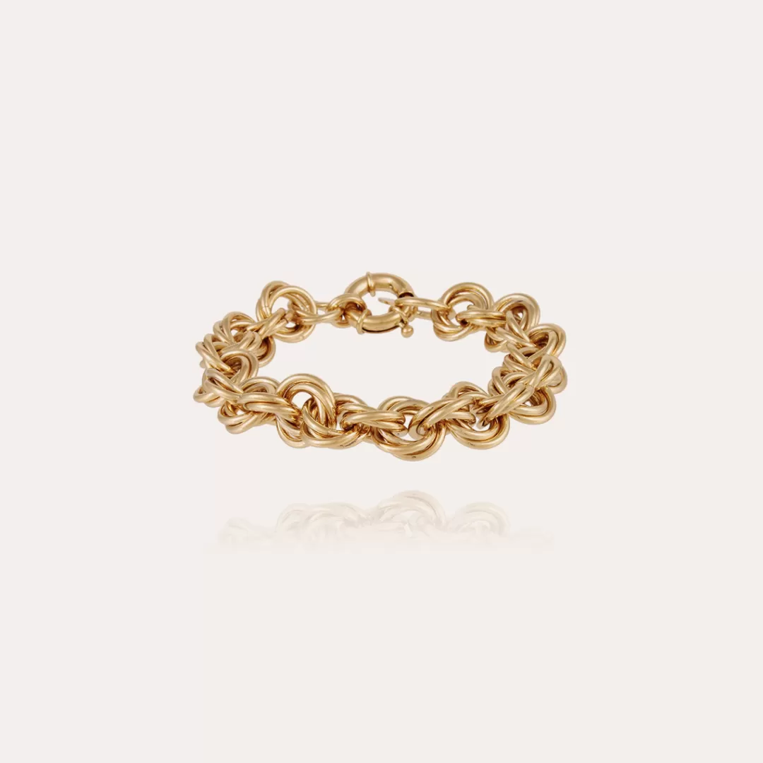 Gas Bijoux Bracelet Maille Rond Entrecroise Grand Modele Dore