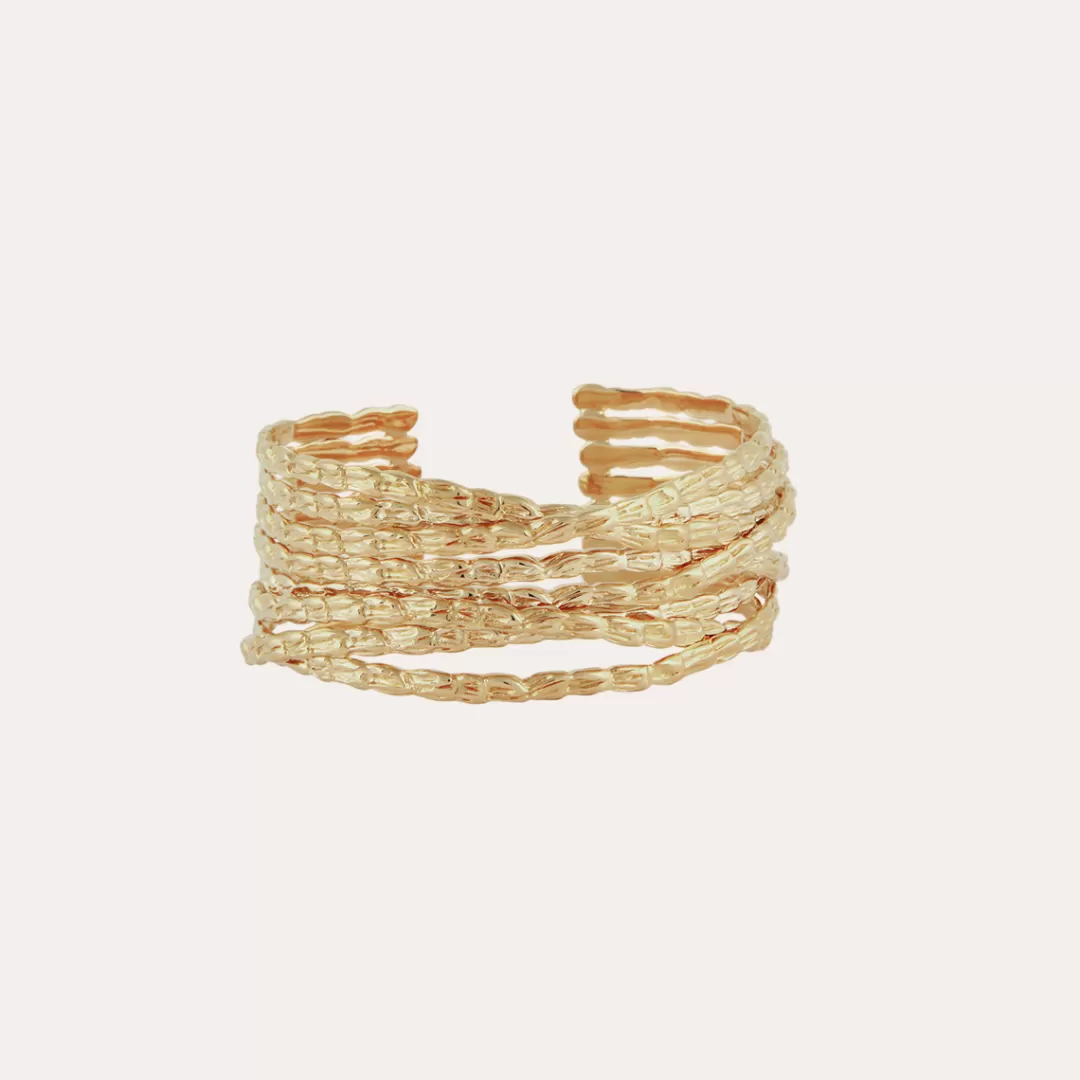 Gas Bijoux Bracelet Manchette Liane Petit Modele Dore