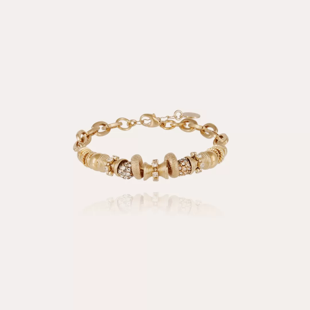 Gas Bijoux Bracelet Marquiza Chaine Strass Dore