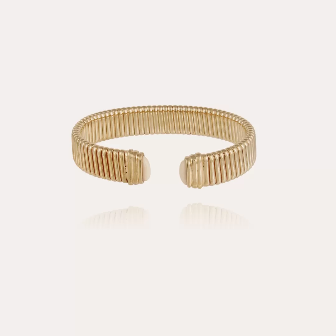 Gas Bijoux Bracelet Milos Cabochons Homme Grand Modele Dore