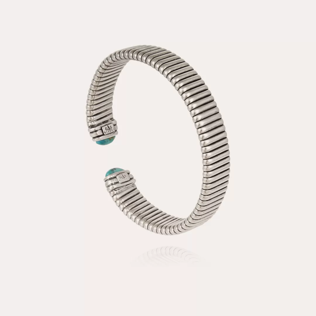 Gas Bijoux Bracelet Milos Homme Grand Modele Argente-Turquoise