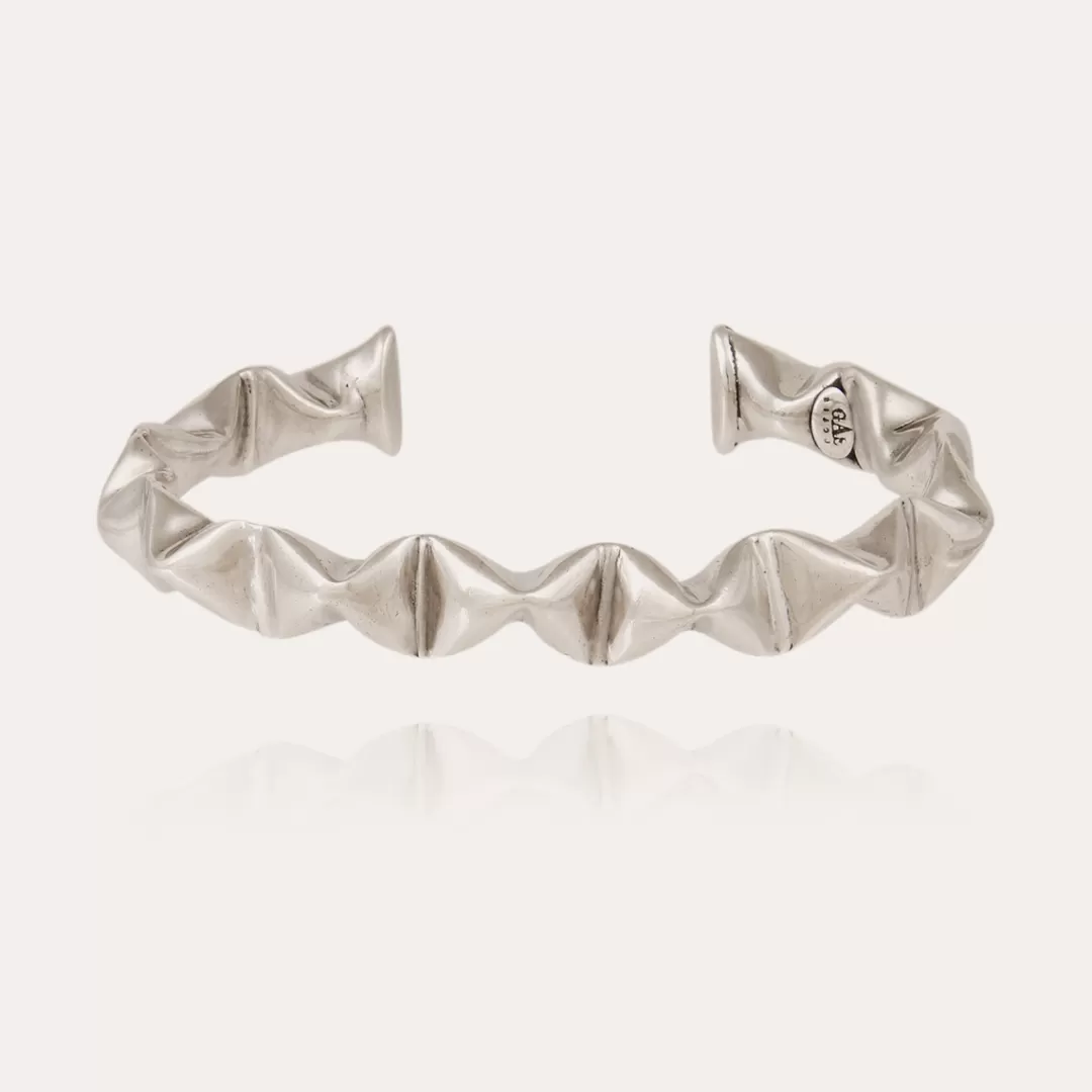 Gas Bijoux Bracelet Moki Jonc Homme Grand Modele Argente