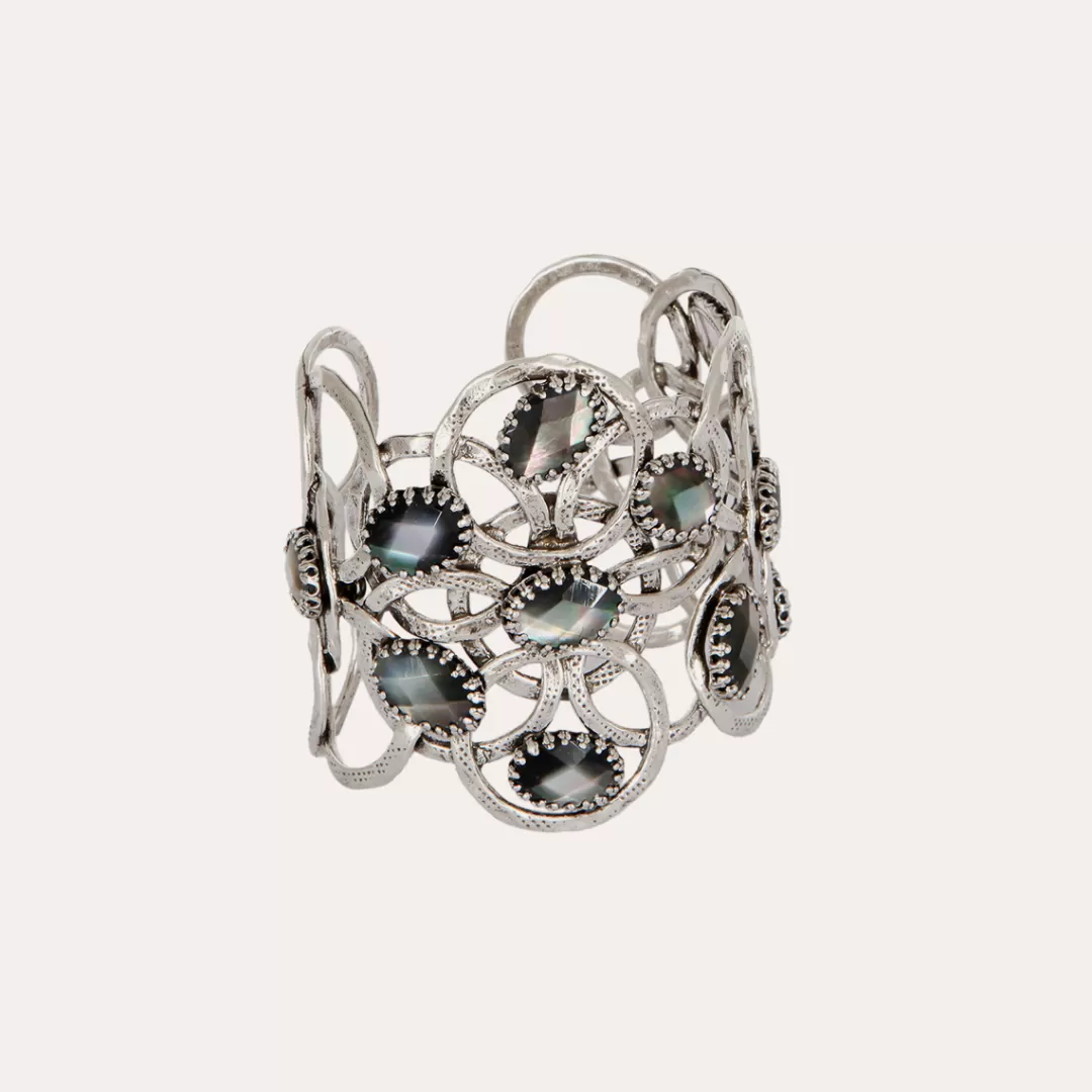 Gas Bijoux Bracelet Olympie Argente-Nacre Grise