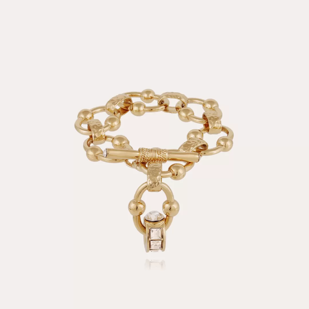Gas Bijoux Bracelet Rivage Strass Dore
