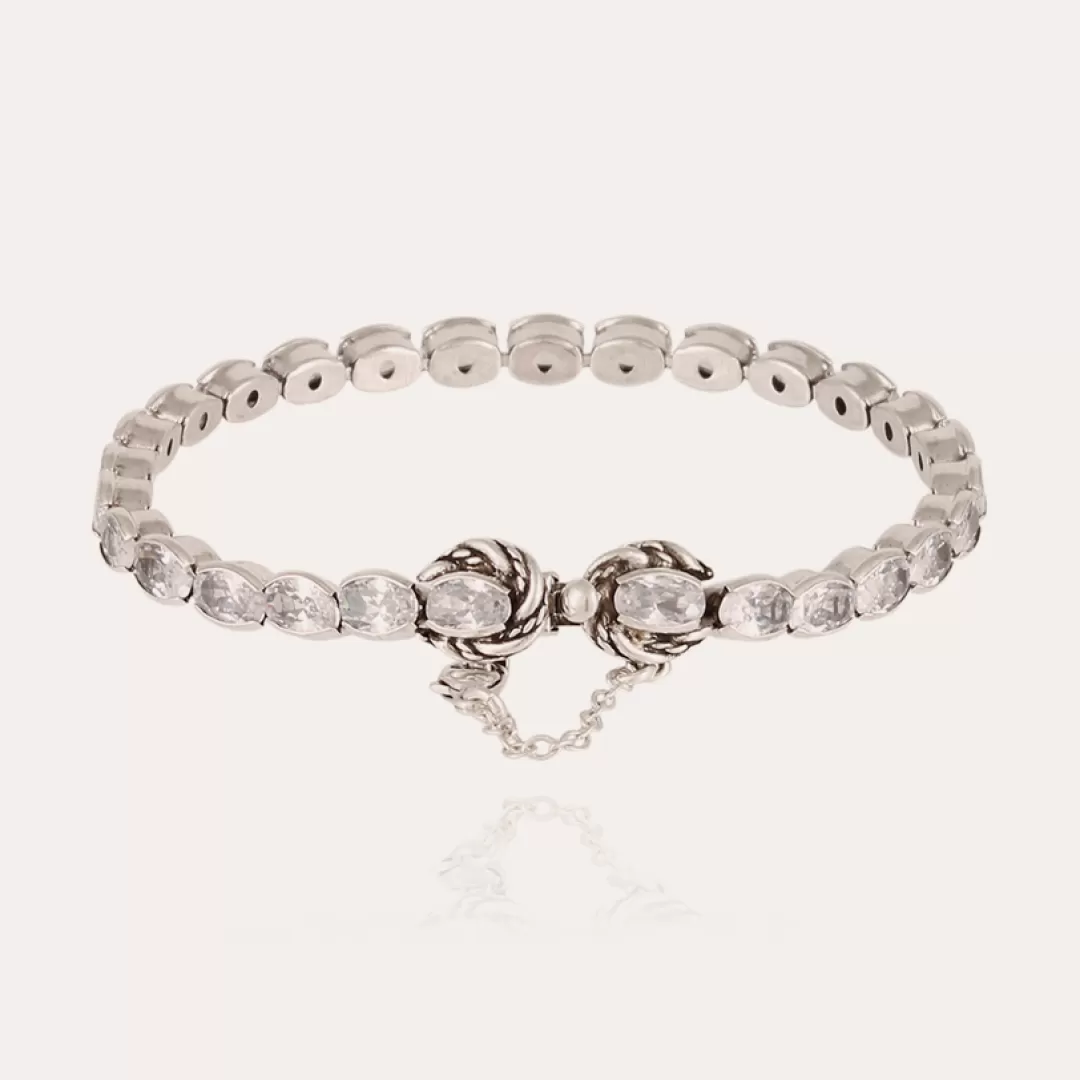 Gas Bijoux Bracelet Riviera Fleur Homme Grand Modele Argente