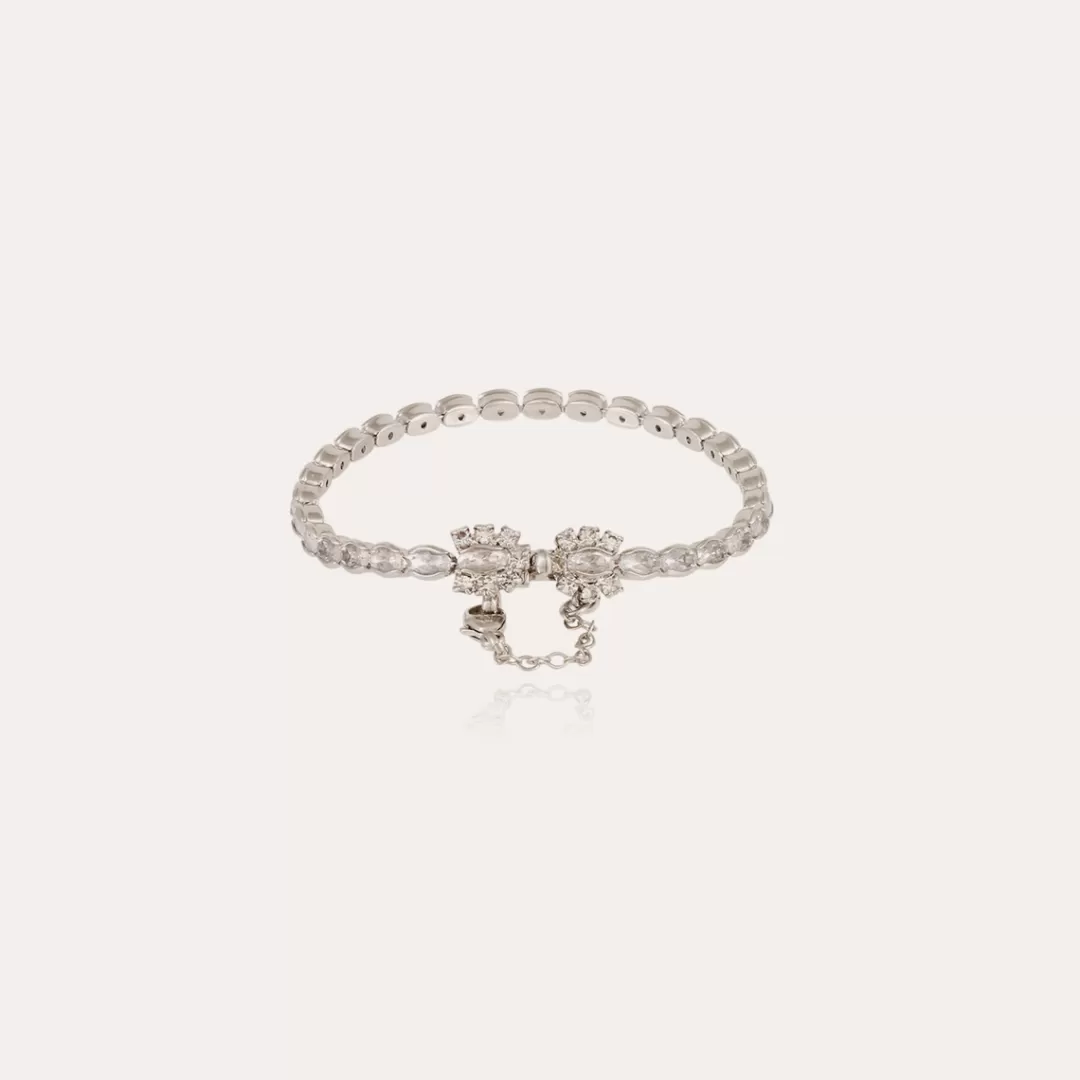 Gas Bijoux Bracelet Riviera Fleur Petit Modele Finition Rhodium