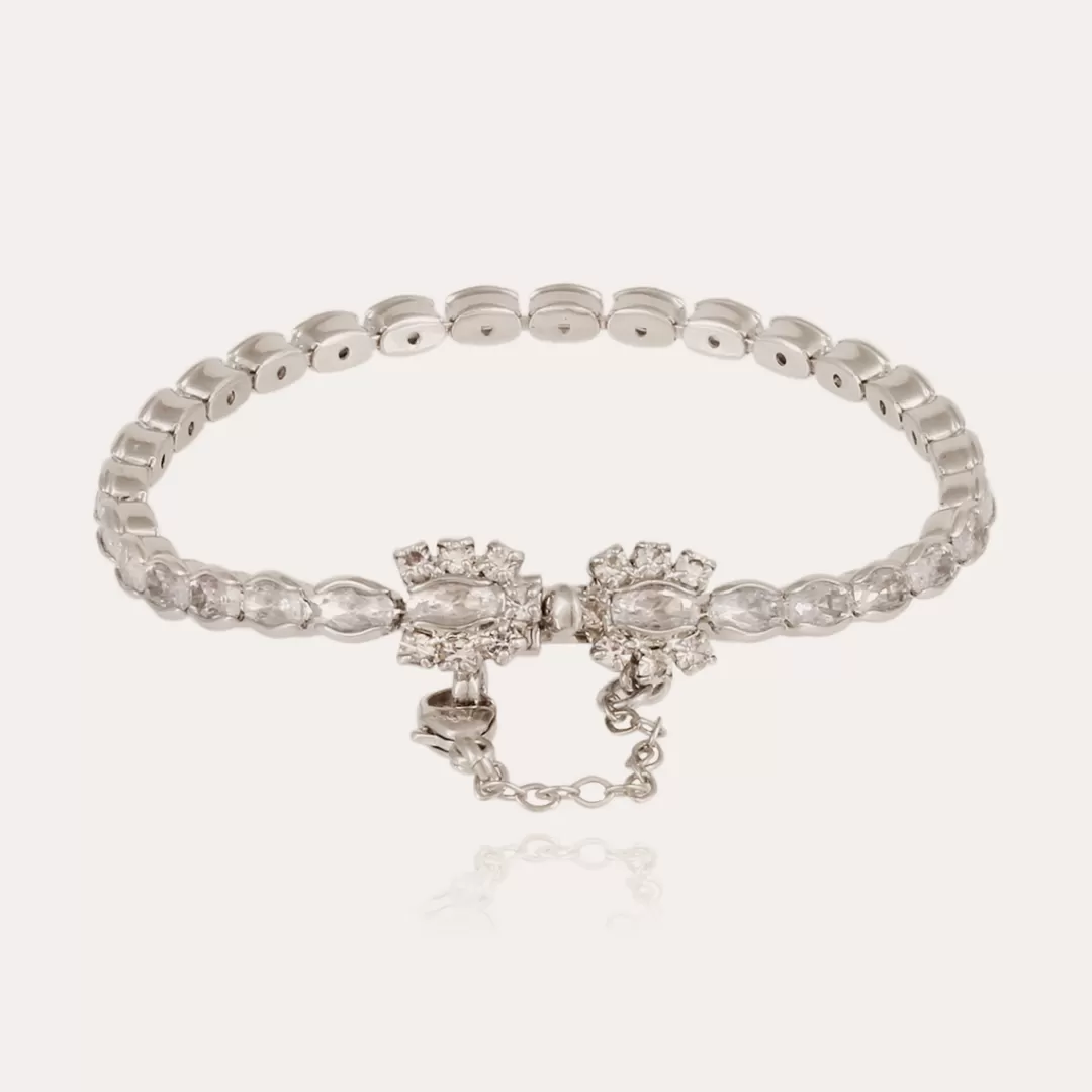 Gas Bijoux Bracelet Riviera Fleur Petit Modele Finition Rhodium