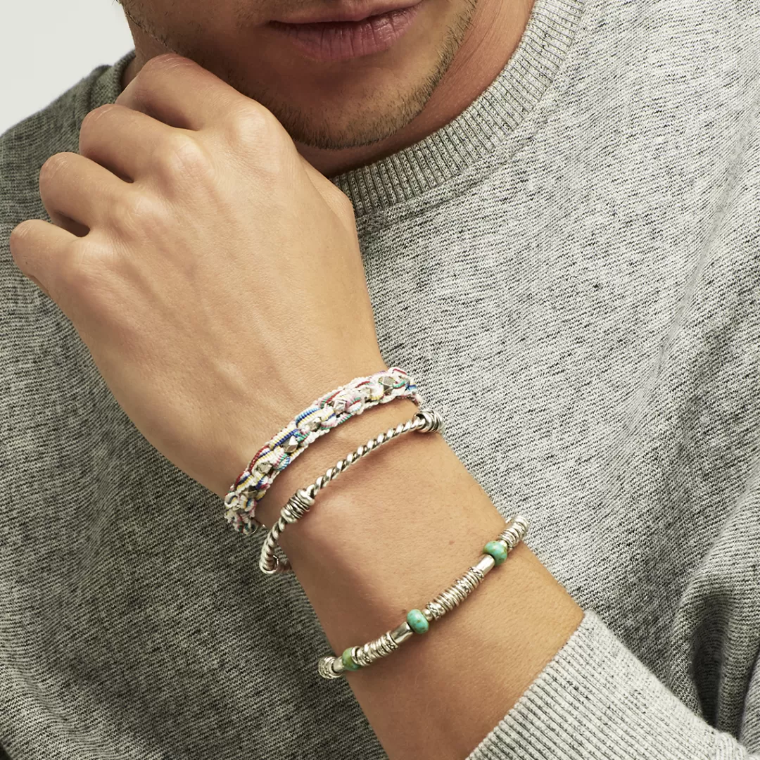 Gas Bijoux Bracelet Torsade Homme Argente