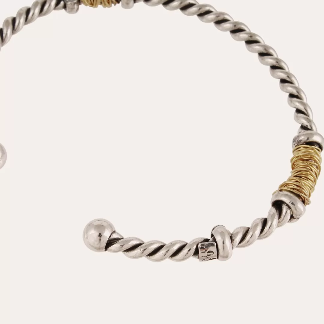 Gas Bijoux Bracelet Torsade Homme Bicolore