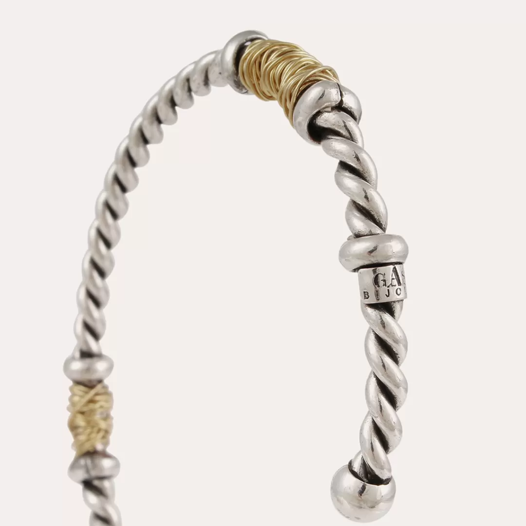 Gas Bijoux Bracelet Torsade Homme Bicolore