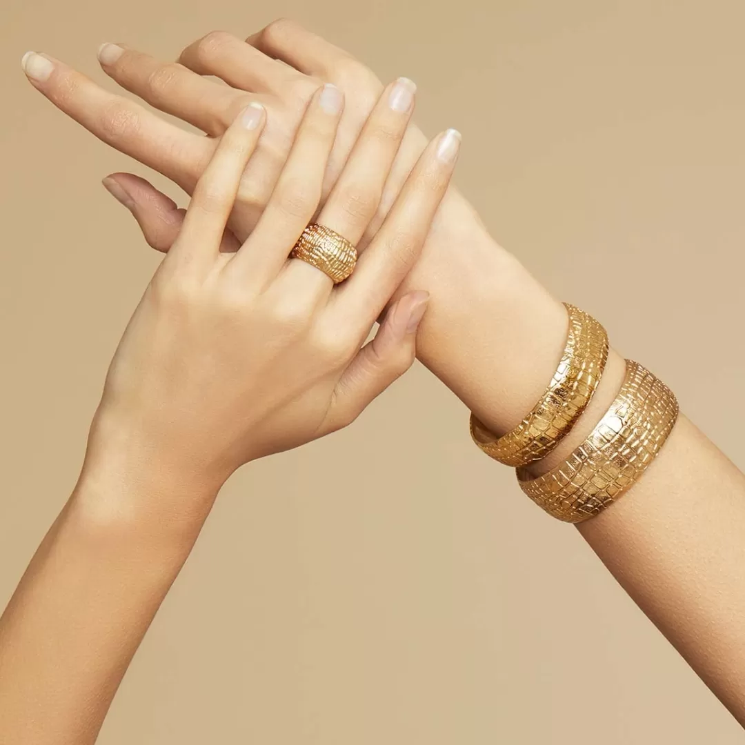 Gas Bijoux Bracelet Wild Moyen Modele Dore