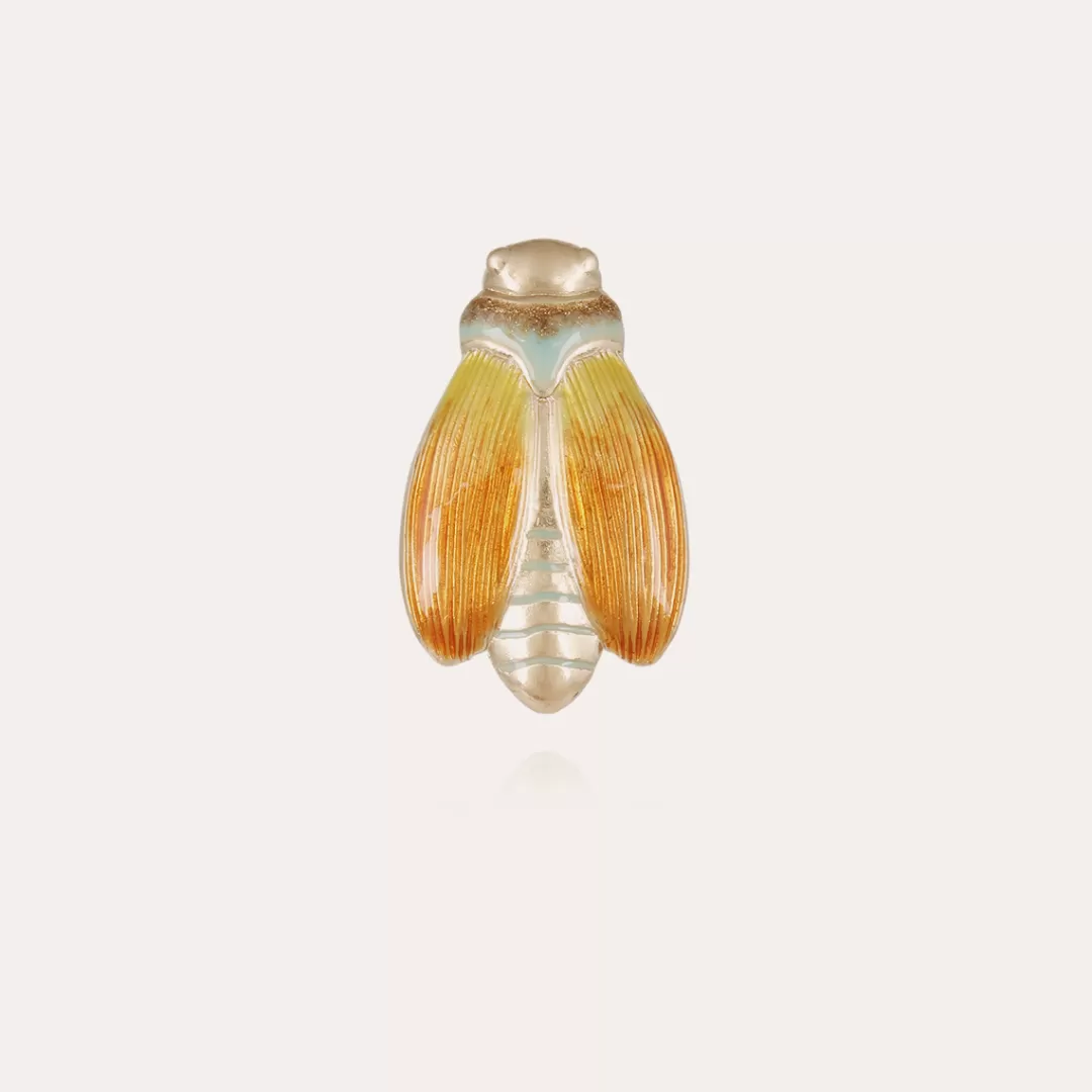 Gas Bijoux Broche Cigale Email Doree