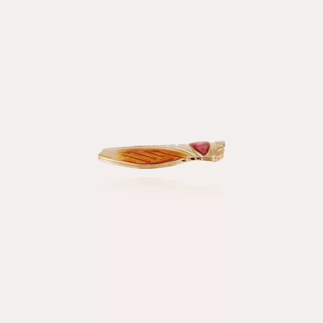 Gas Bijoux Broche Cigale Email Doree