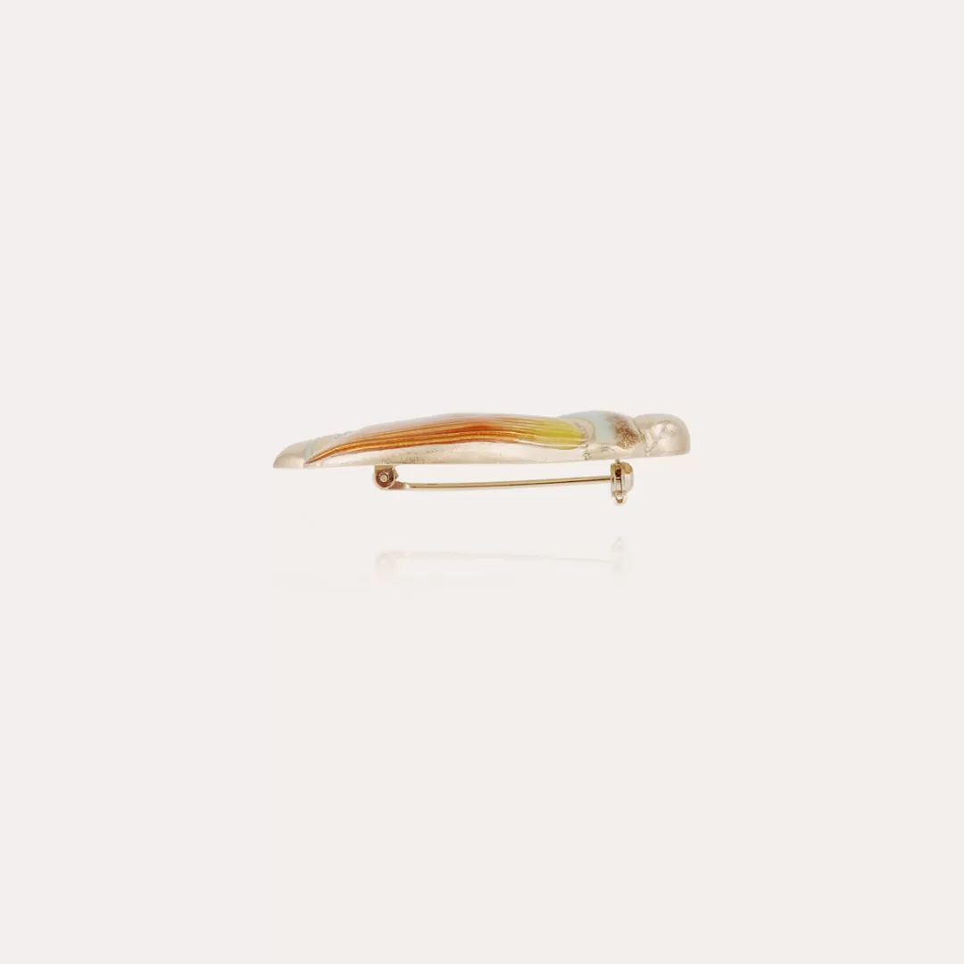Gas Bijoux Broche Cigale Email Doree