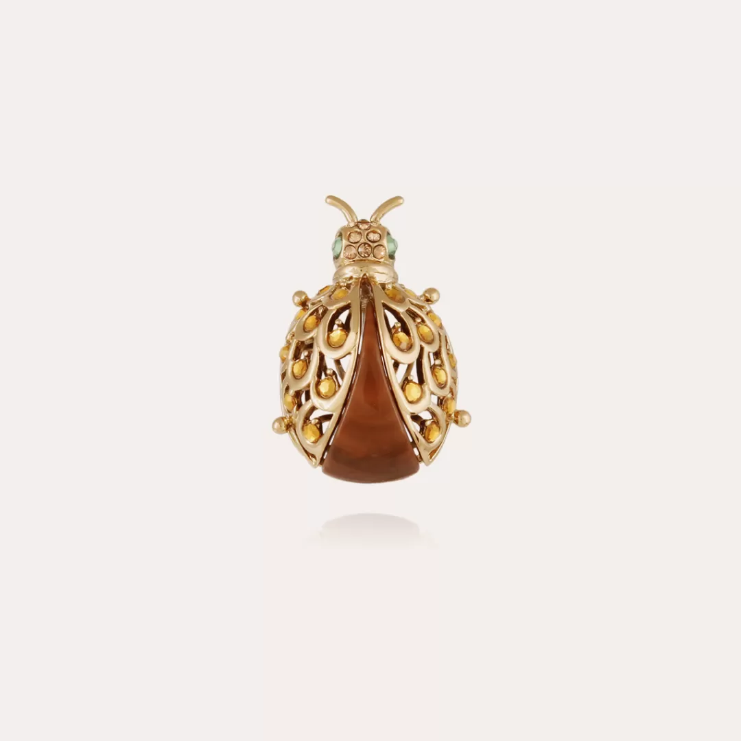 Gas Bijoux Broche Coccinelle Grand Modele Doree