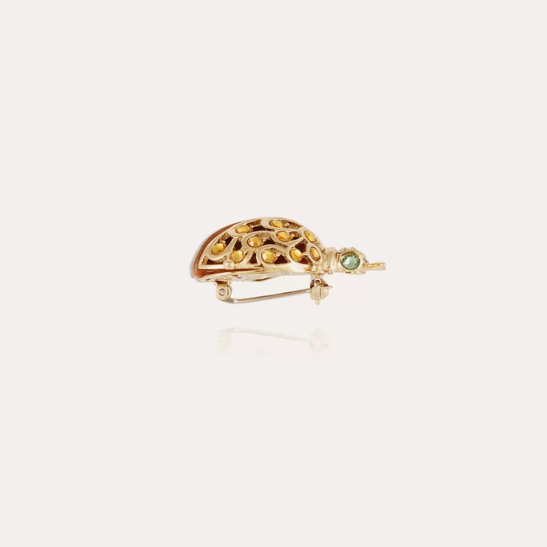 Gas Bijoux Broche Coccinelle Grand Modele Doree