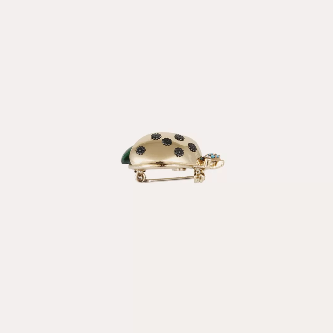 Gas Bijoux Broche Coccinelle Petit Modele Doree