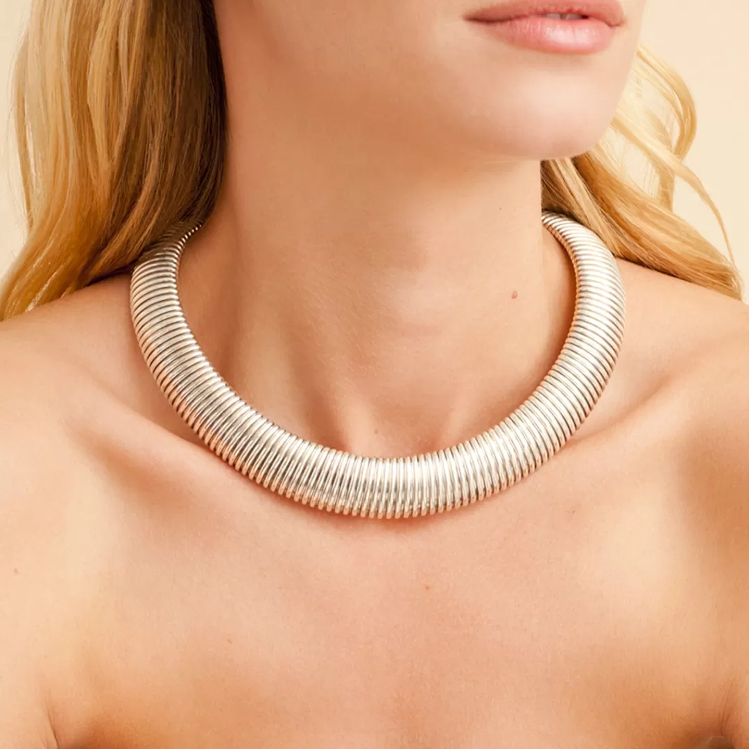 Gas Bijoux Collier Aida Petit Modele Argente