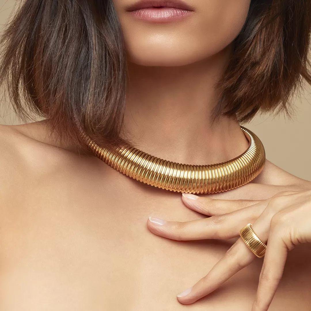 Gas Bijoux Collier Aida Petit Modele Dore