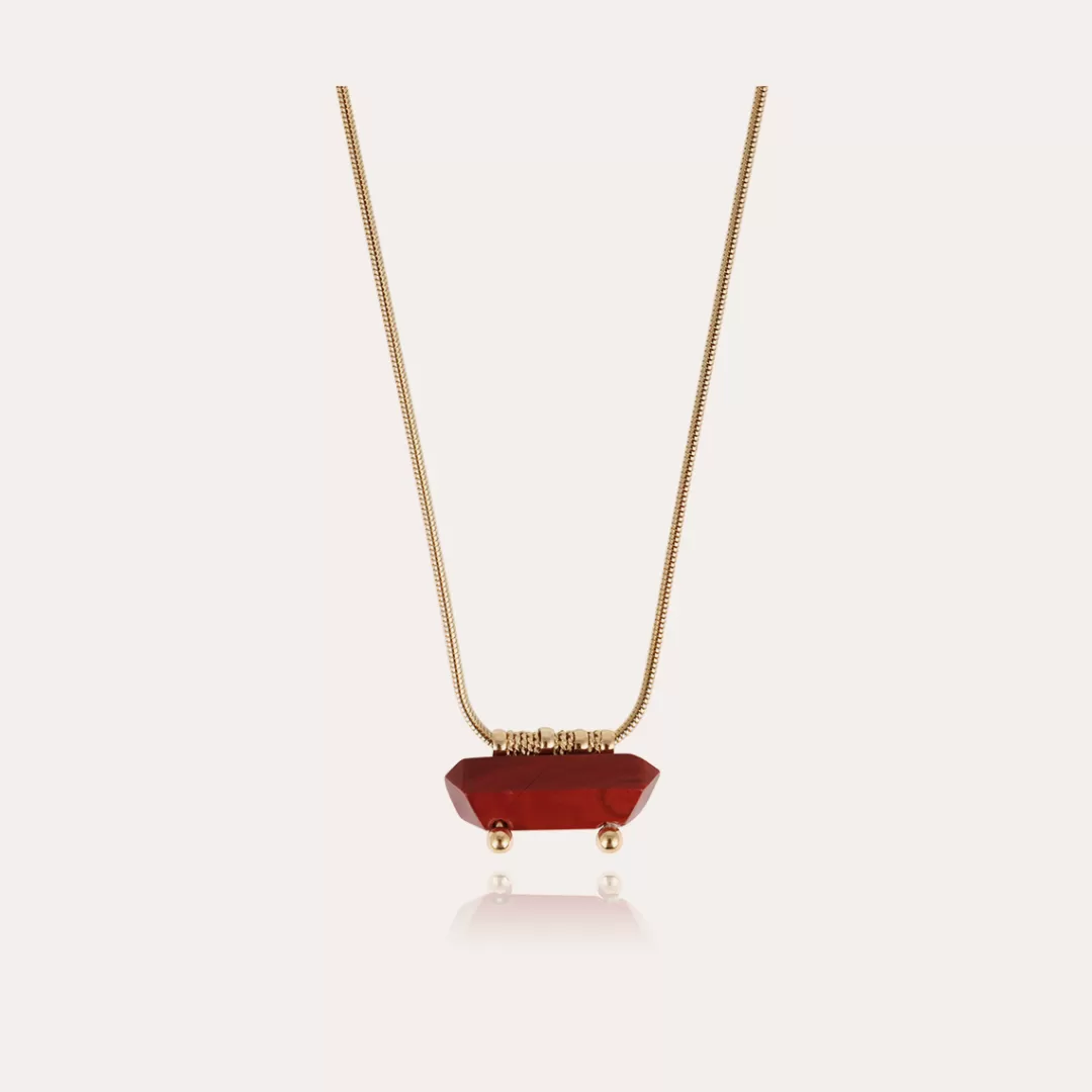 Gas Bijoux Collier Aventura Dore-Jaspe Rouge