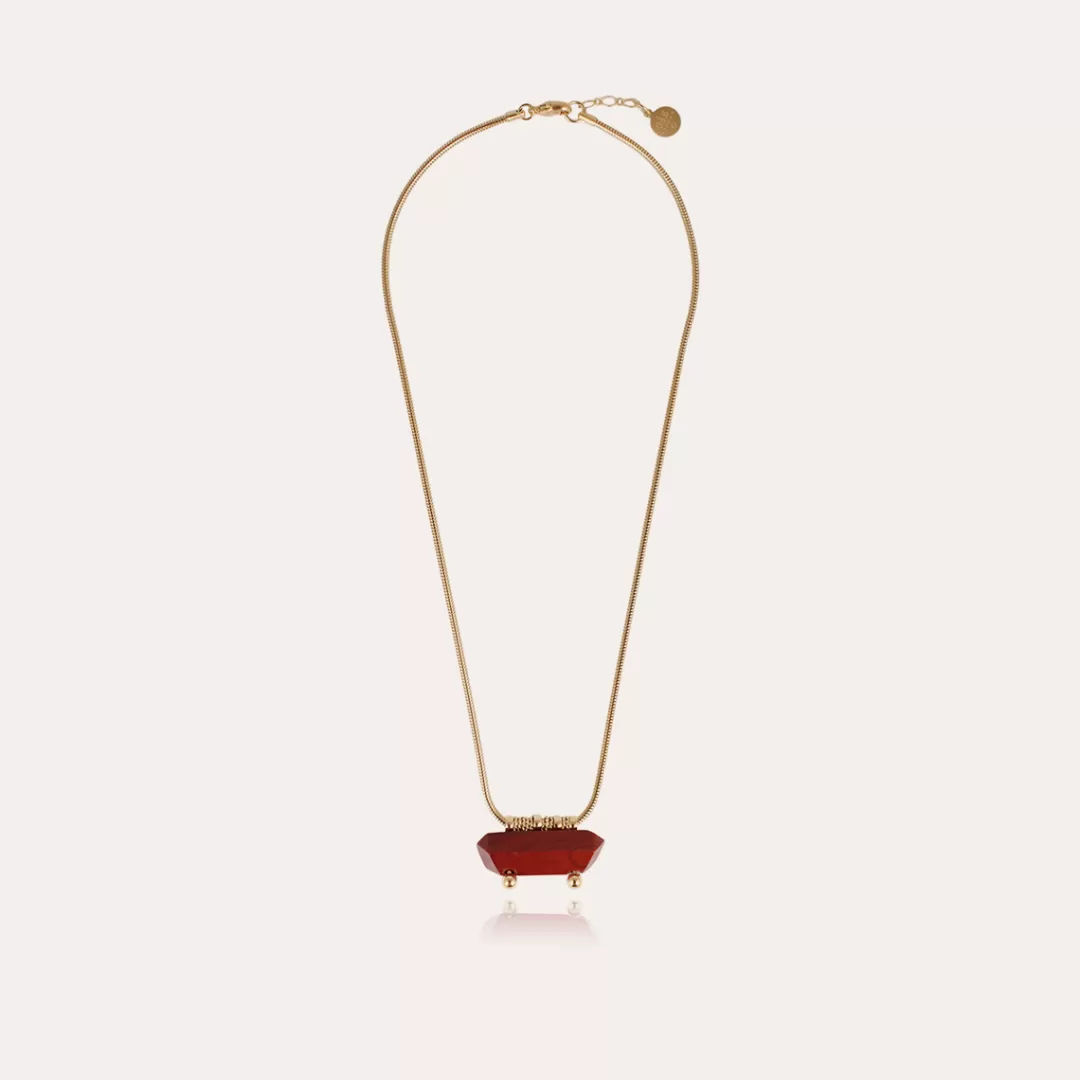 Gas Bijoux Collier Aventura Dore-Jaspe Rouge
