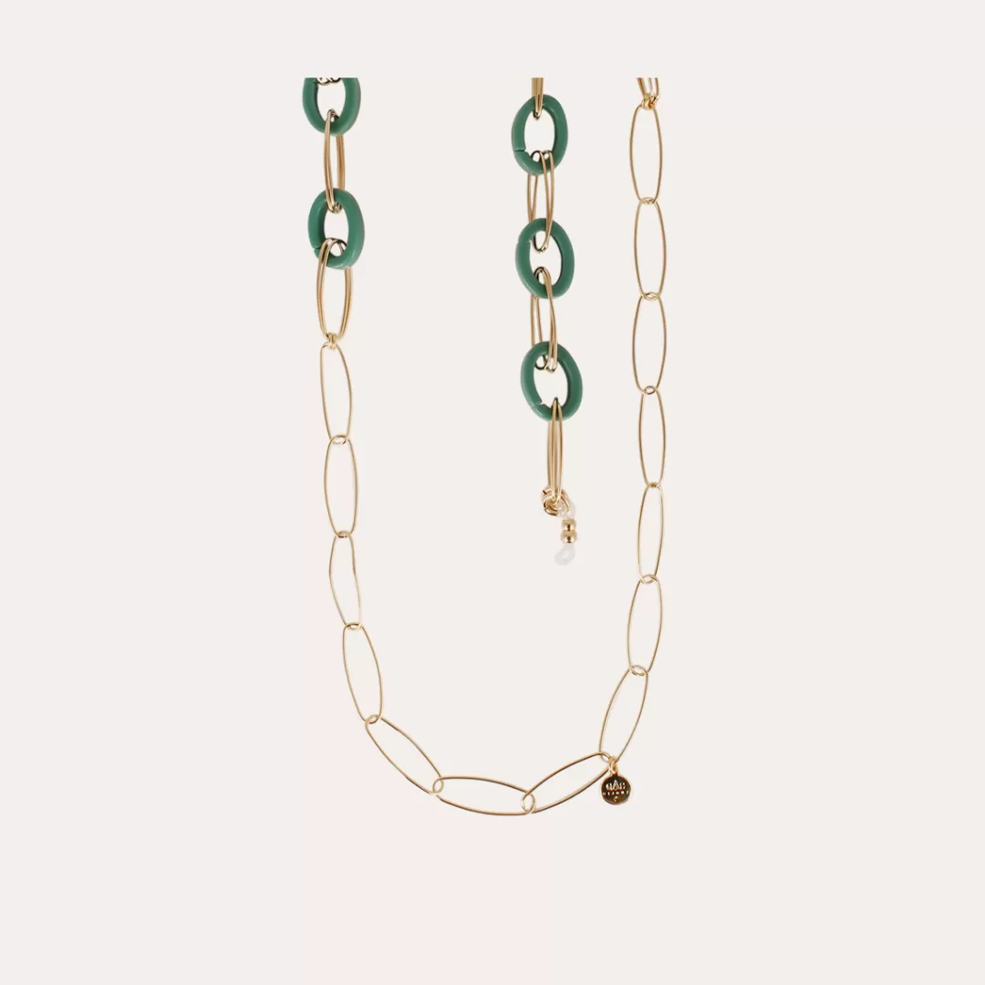 Gas Bijoux Collier Chaine De Lunettes Escale Petit Modele Acetate Doree