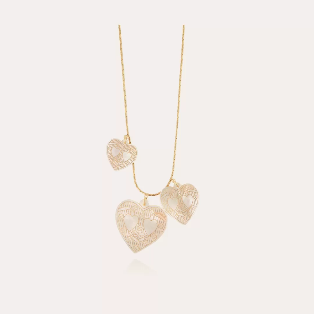 Gas Bijoux Collier Gilot Grand Modele Dore-Nacre Blanche
