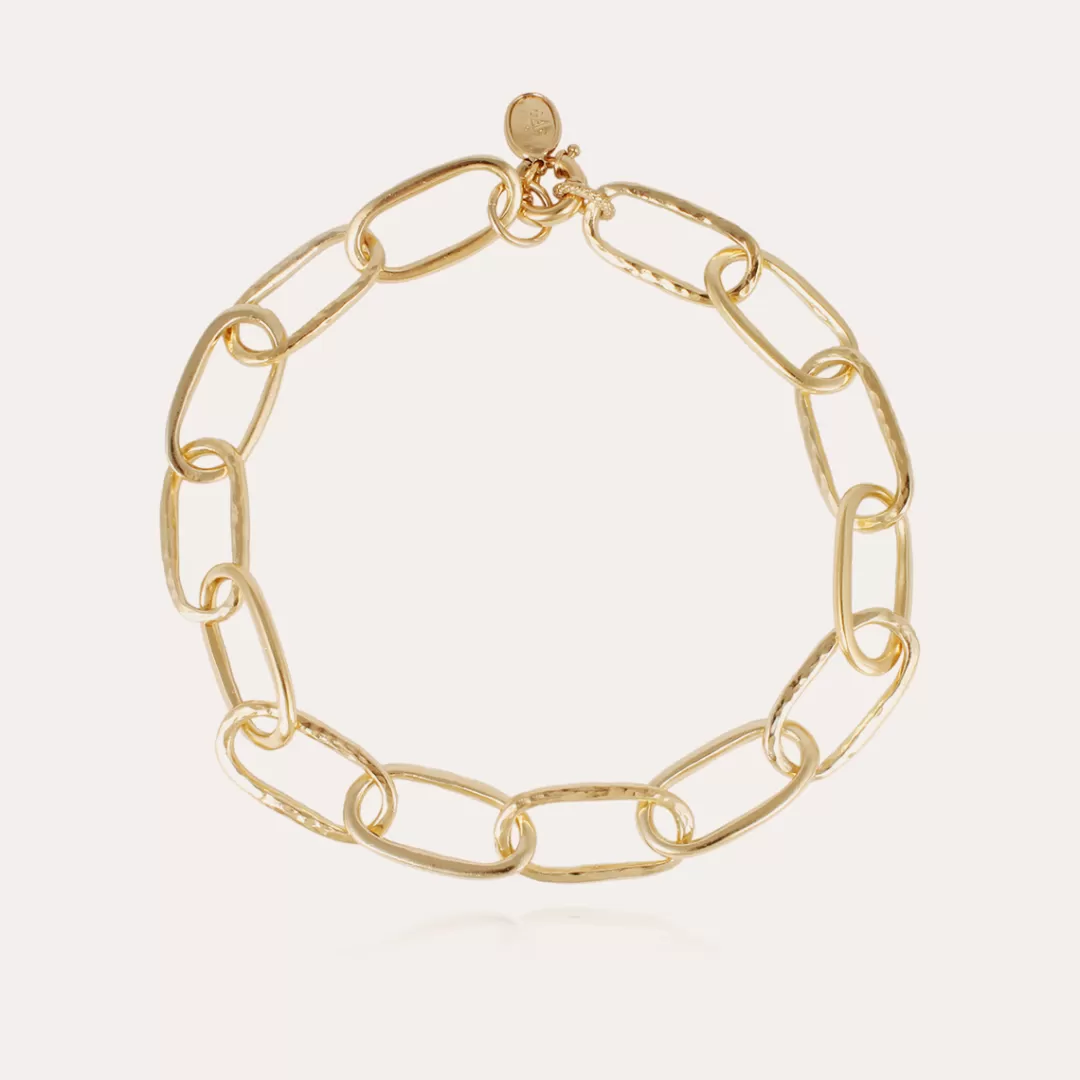 Gas Bijoux Collier Maille Ovale Grand Modele Dore