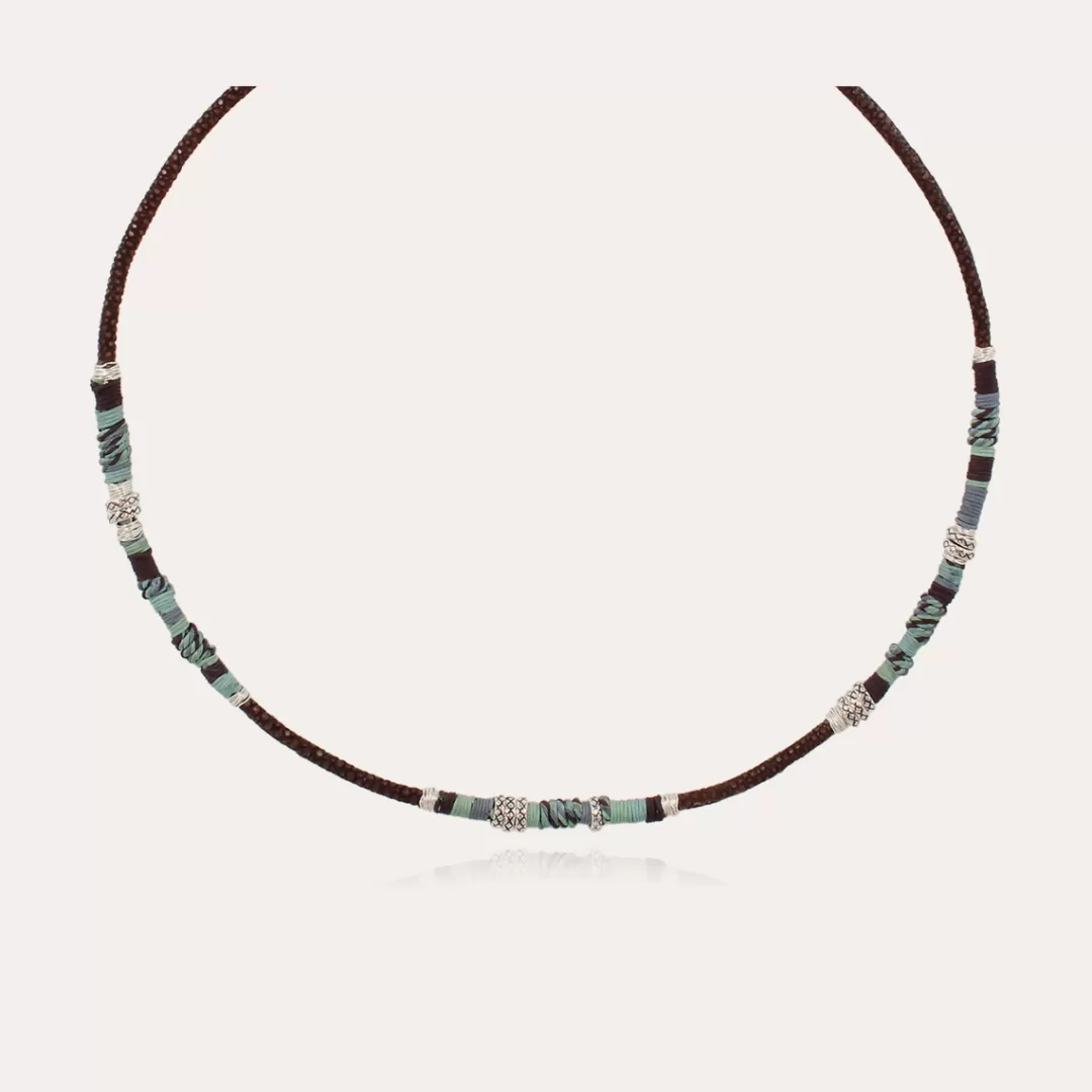 Gas Bijoux Collier Marceau Galuchat Homme Argente