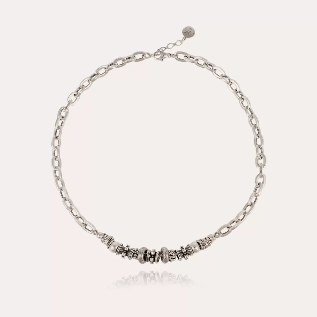 Gas Bijoux Collier Marquiza Chaine Strass Argente