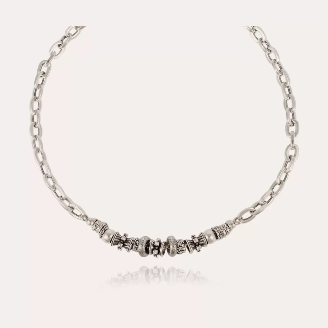 Gas Bijoux Collier Marquiza Chaine Strass Argente