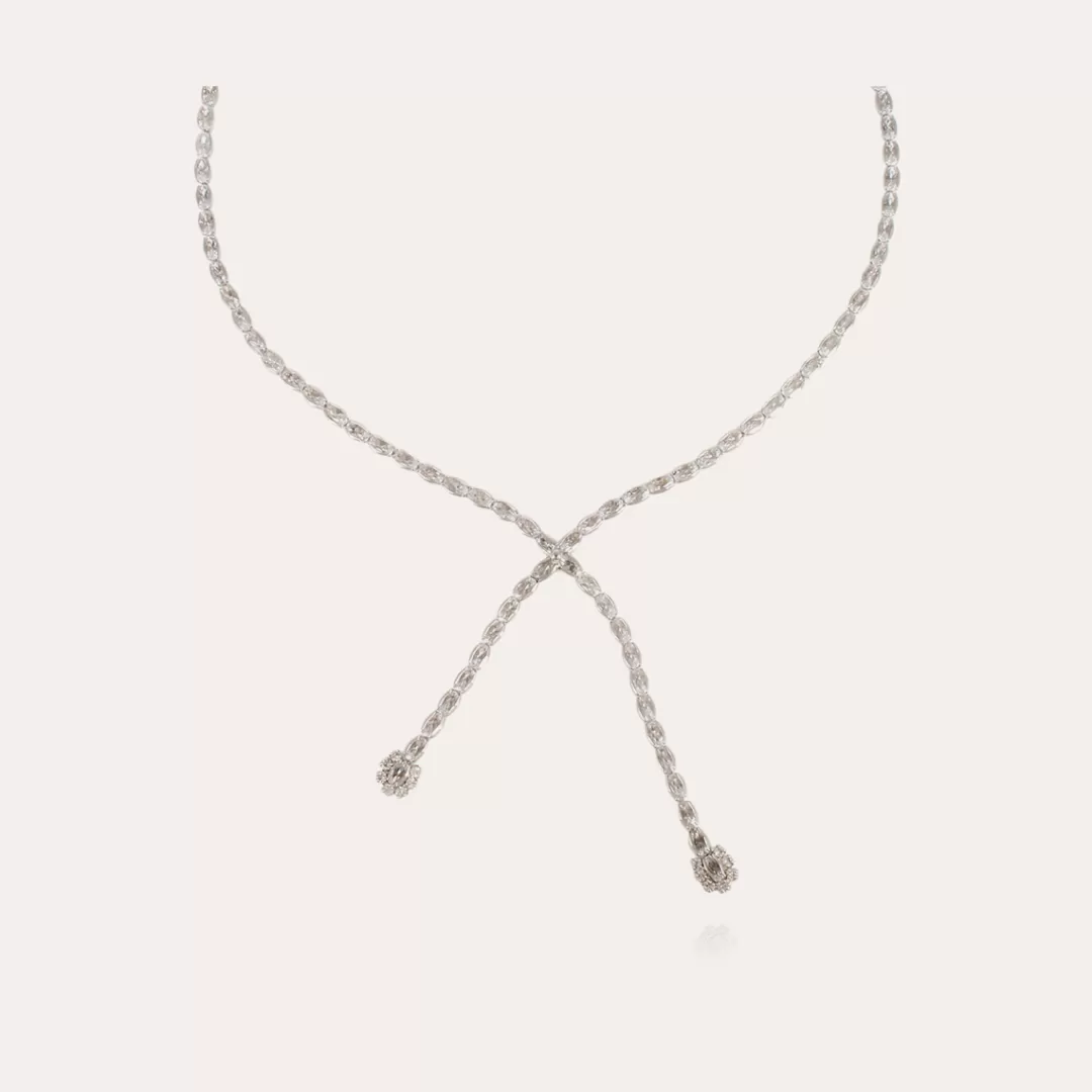 Gas Bijoux Collier Riviera Asymetrique Finition Rhodium