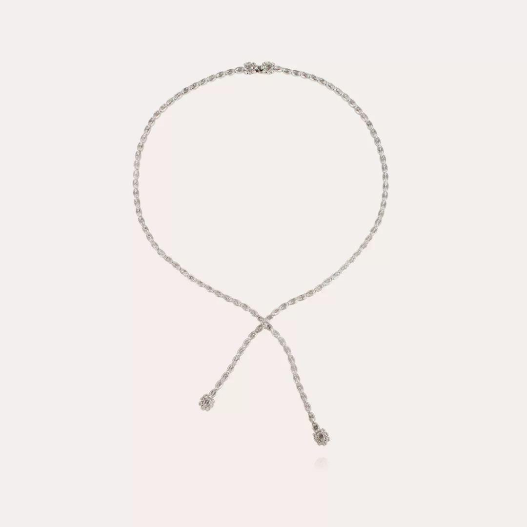 Gas Bijoux Collier Riviera Asymetrique Finition Rhodium
