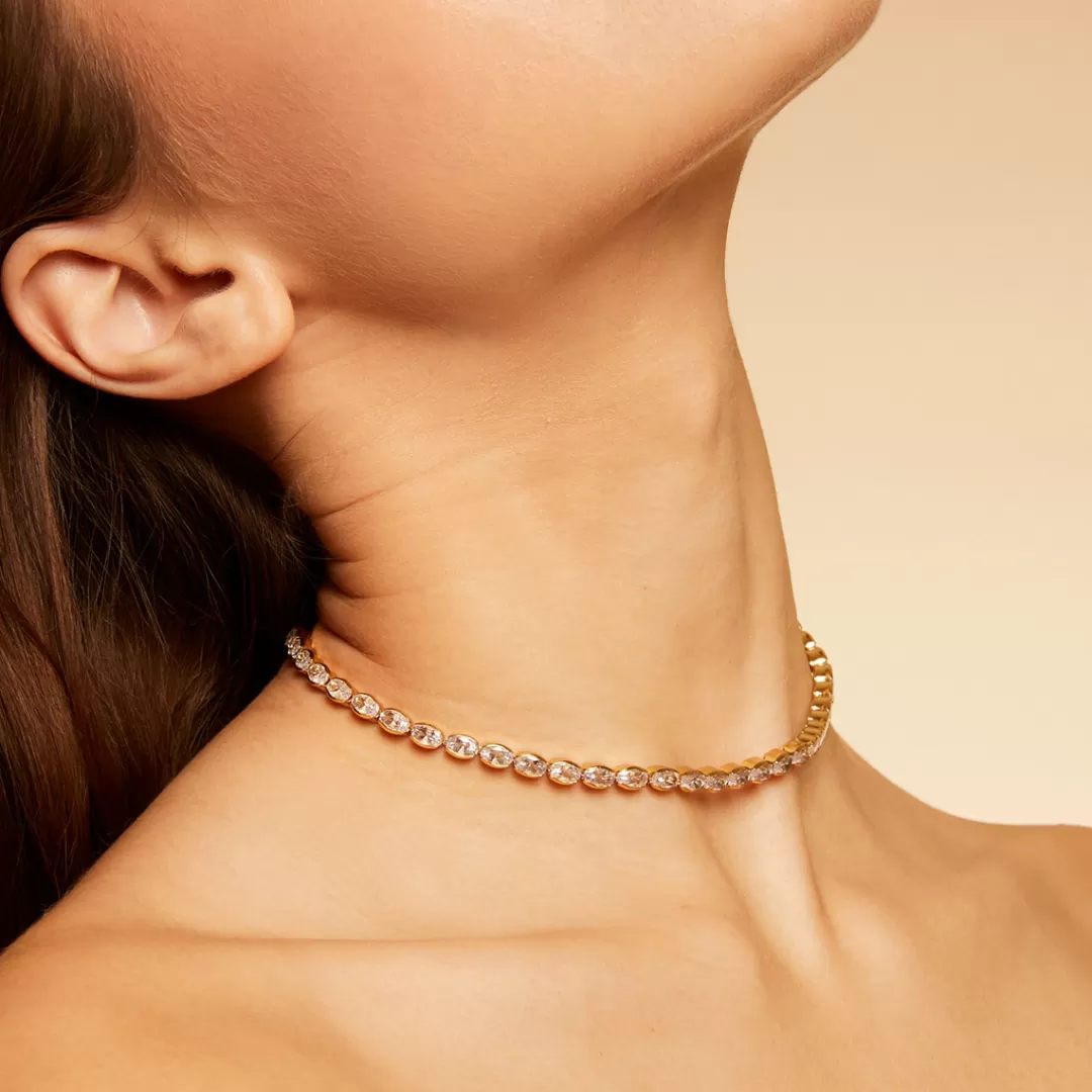 Gas Bijoux Collier Riviera Simple Grand Modele Dore
