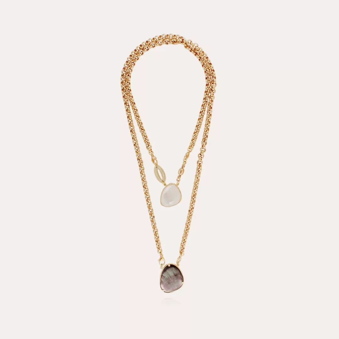 Gas Bijoux Collier Scapulaire Silia Dore-Nacre