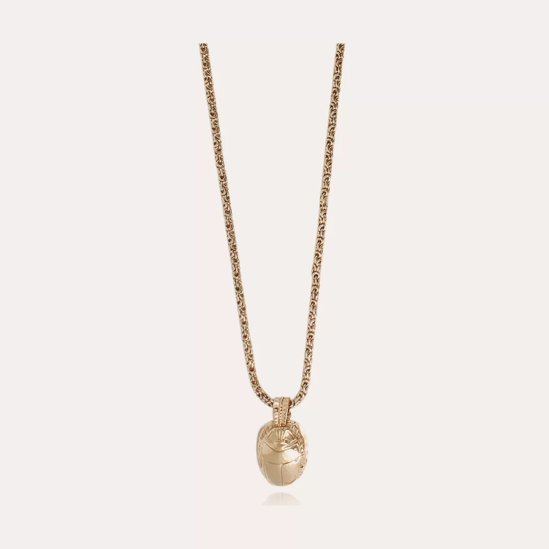 Gas Bijoux Collier Scarabee Homme Dore