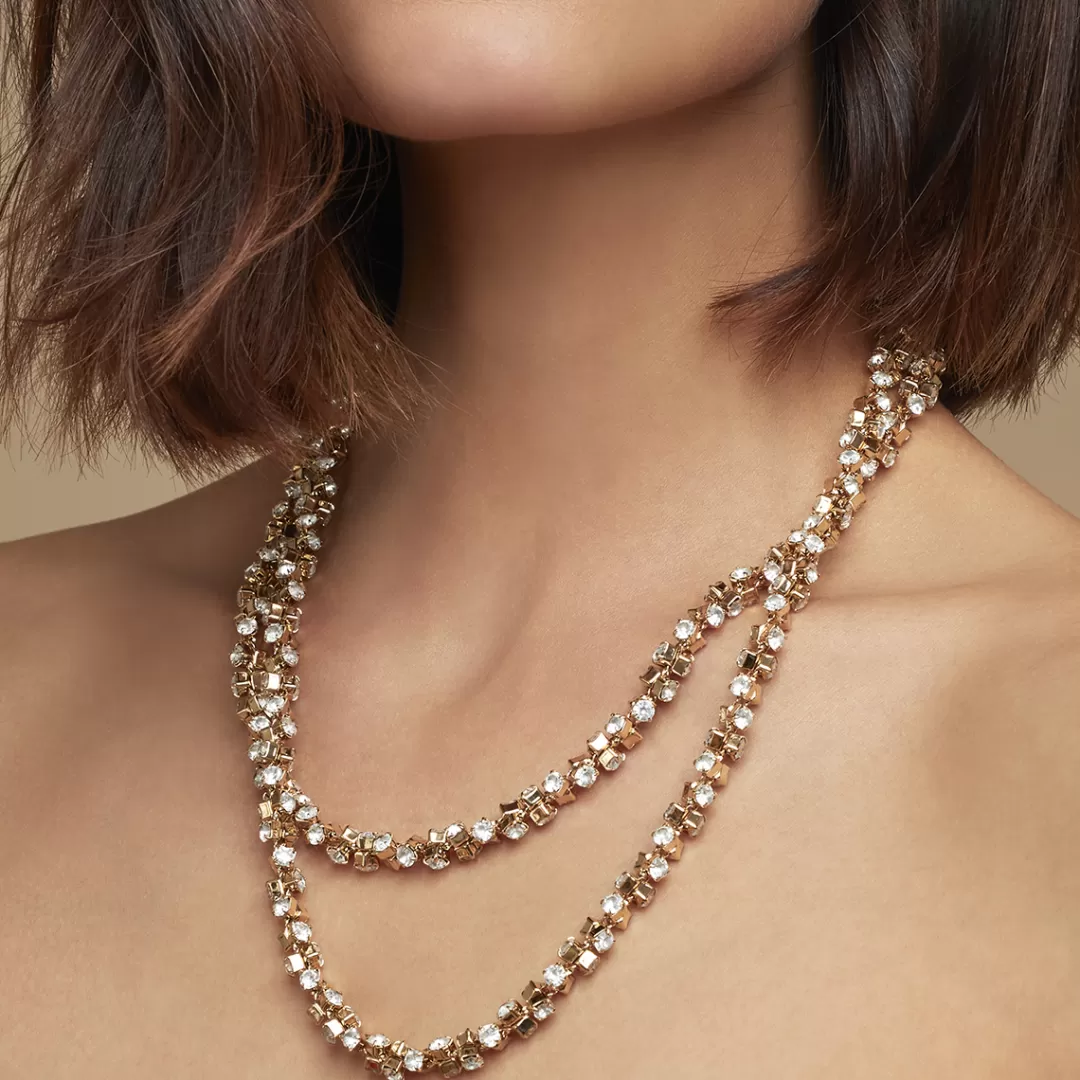 Gas Bijoux Collier Trevise Strass Dore