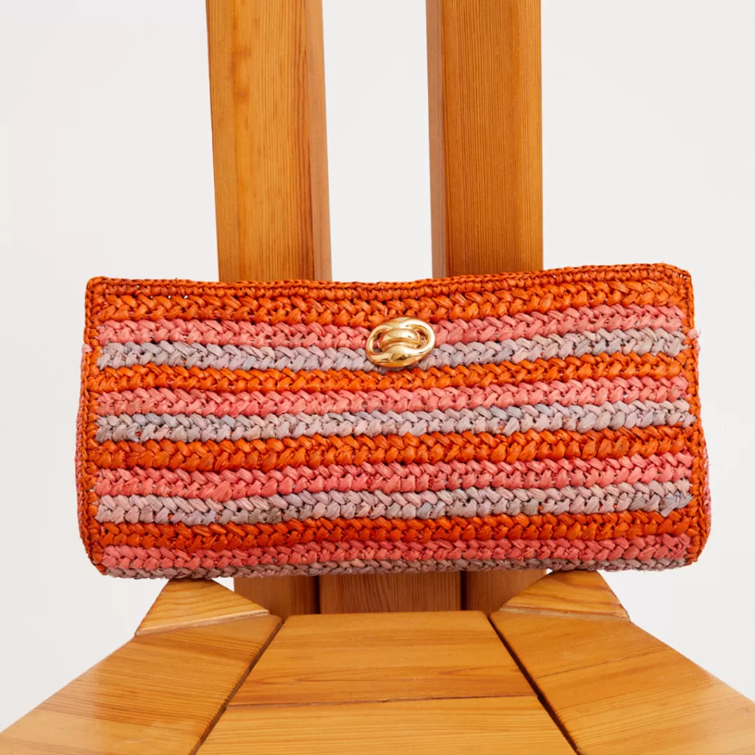 Gas Bijoux Pochette Uptown Raphia