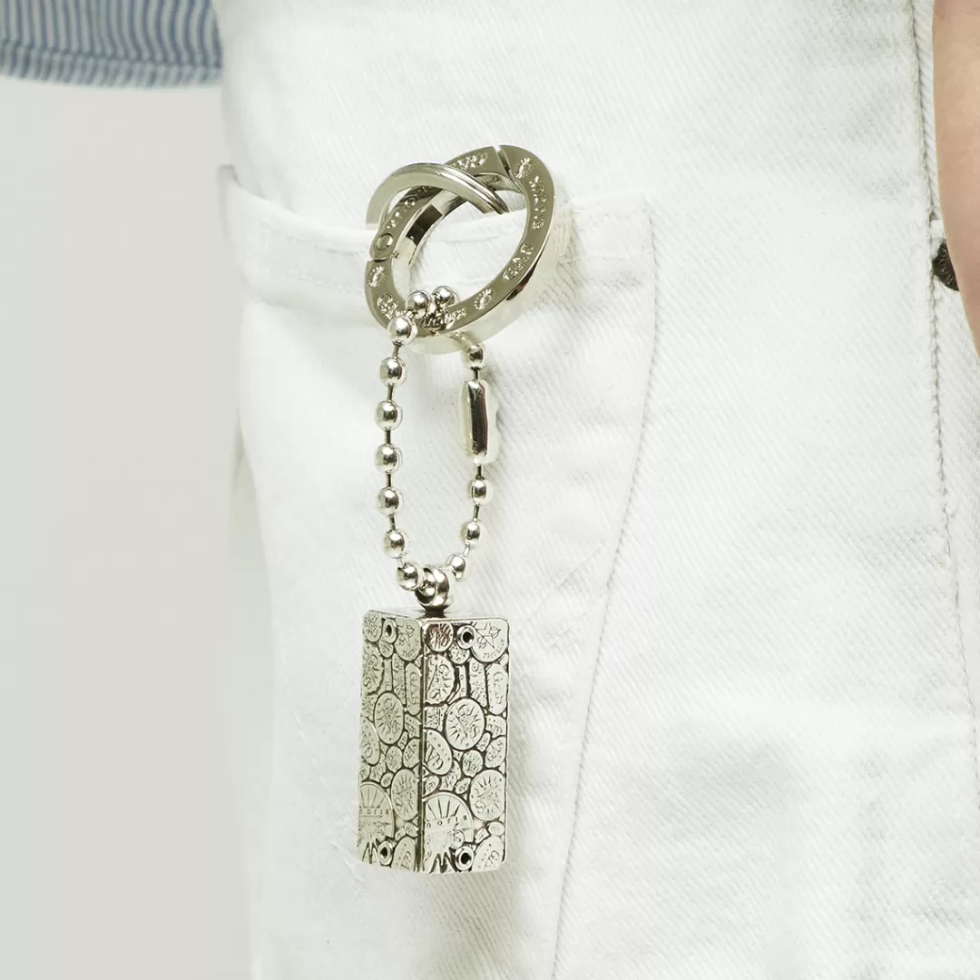 Gas Bijoux Porte-Cles Cage Bozart Argente