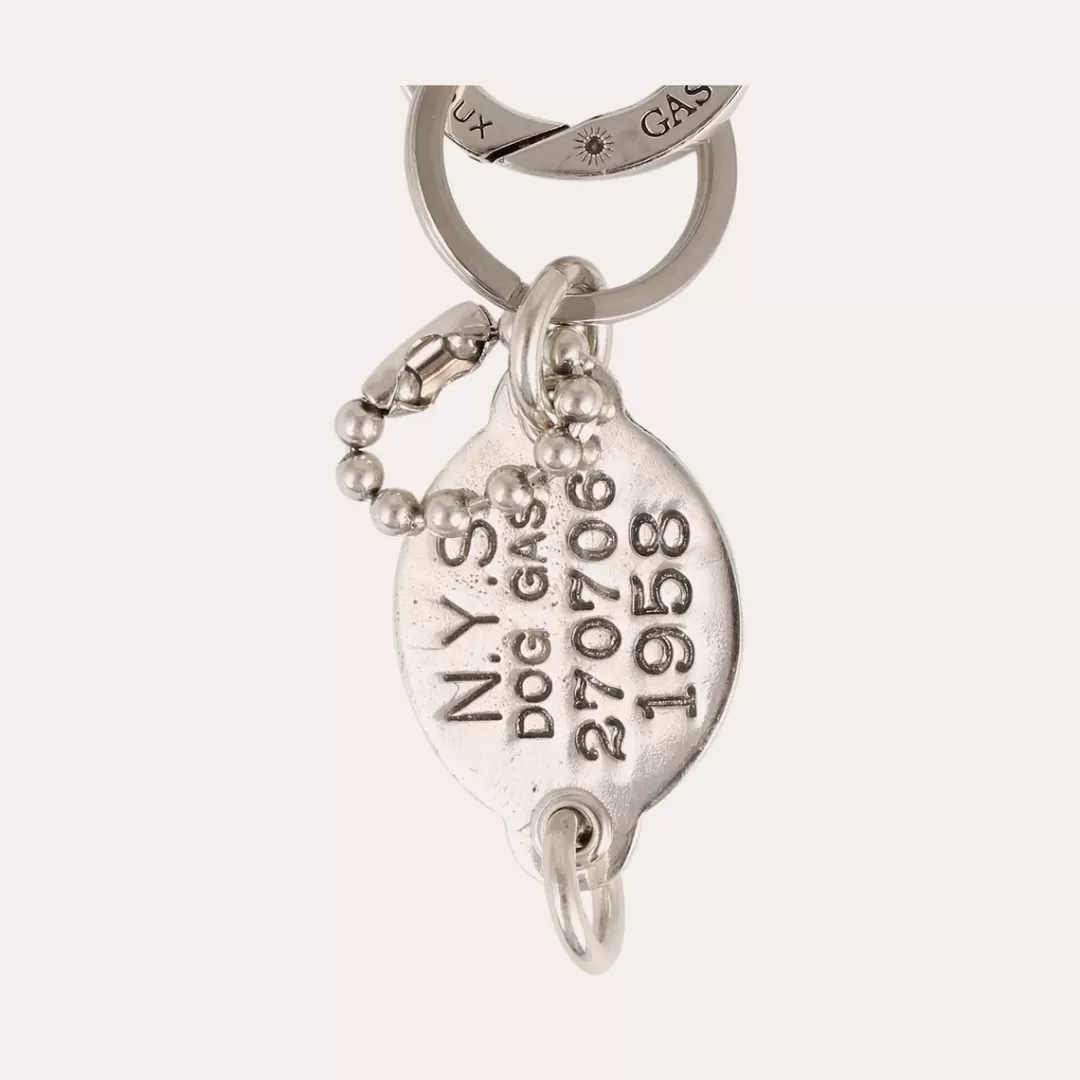 Gas Bijoux Porte-Cles Tag Argente