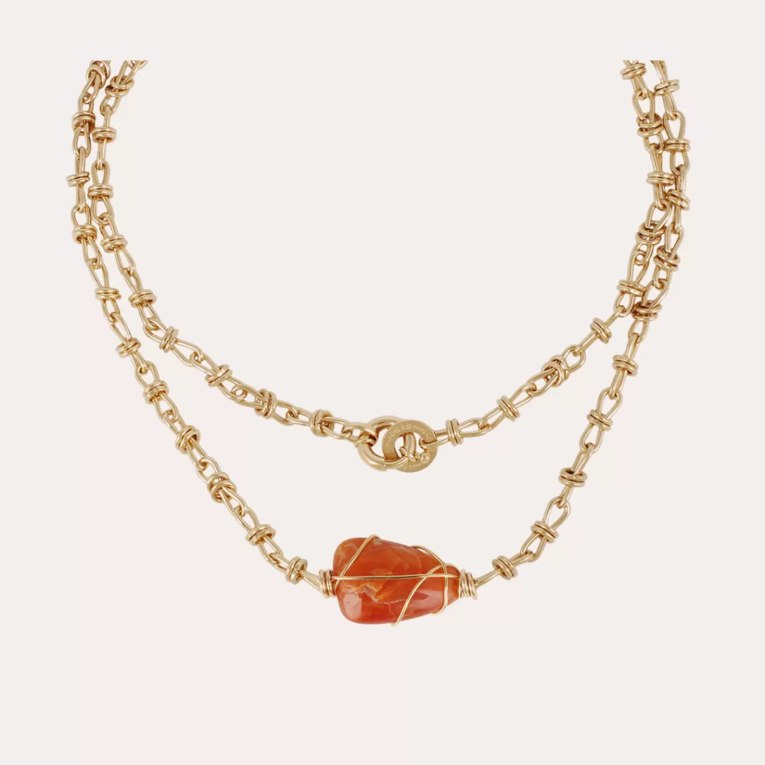 Gas Bijoux Sautoir Amarre Rainbow Dore