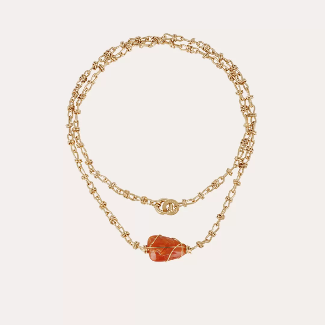 Gas Bijoux Sautoir Amarre Rainbow Dore