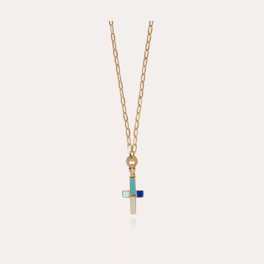 Gas Bijoux Sautoir Croix Petit Modele Dore