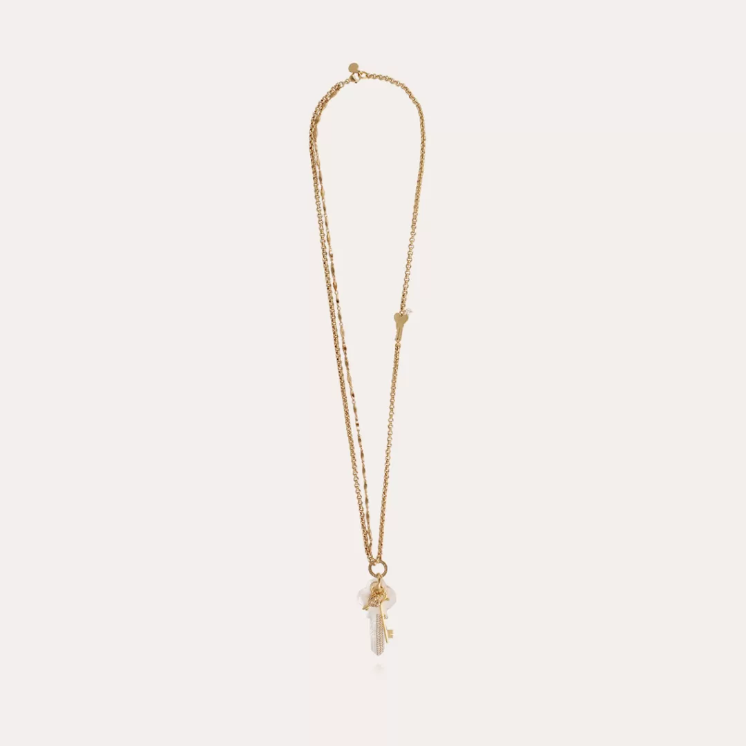Gas Bijoux Sautoir Lancelot Dore-Nacre Blanche