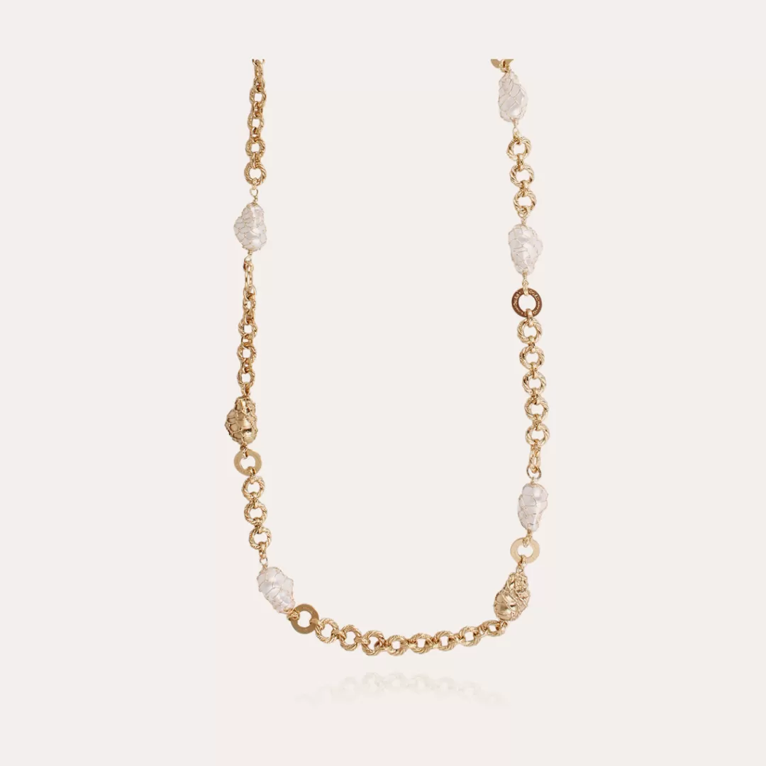 Gas Bijoux Sautoir Rainbow Biwa Dore